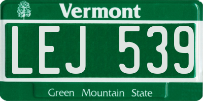 VT license plate LEJ539