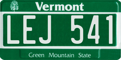 VT license plate LEJ541