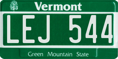 VT license plate LEJ544