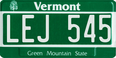 VT license plate LEJ545