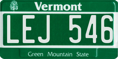 VT license plate LEJ546