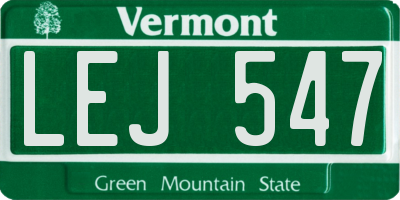 VT license plate LEJ547