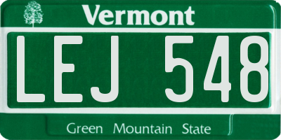 VT license plate LEJ548