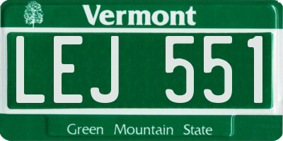 VT license plate LEJ551