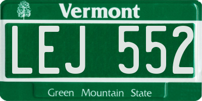 VT license plate LEJ552