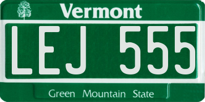 VT license plate LEJ555