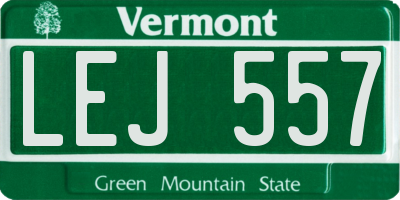 VT license plate LEJ557