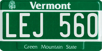 VT license plate LEJ560