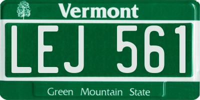 VT license plate LEJ561