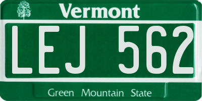 VT license plate LEJ562