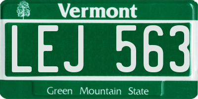 VT license plate LEJ563