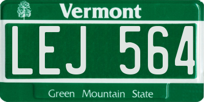 VT license plate LEJ564