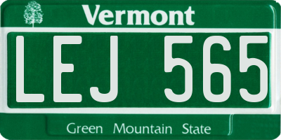 VT license plate LEJ565