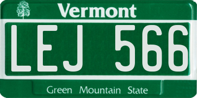 VT license plate LEJ566