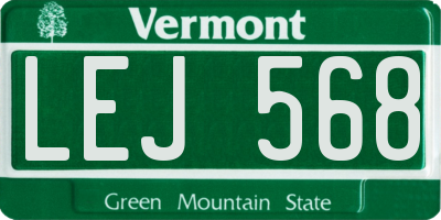 VT license plate LEJ568