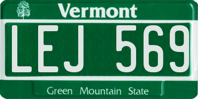 VT license plate LEJ569