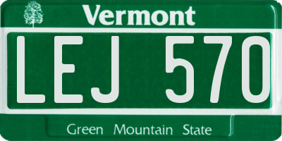 VT license plate LEJ570