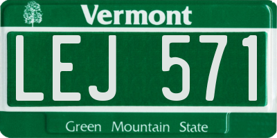 VT license plate LEJ571