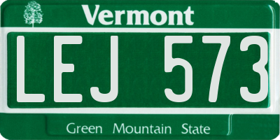 VT license plate LEJ573