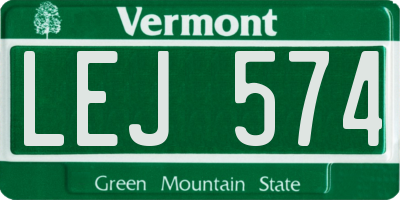 VT license plate LEJ574