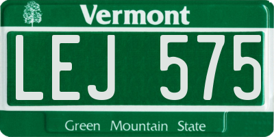 VT license plate LEJ575