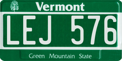 VT license plate LEJ576