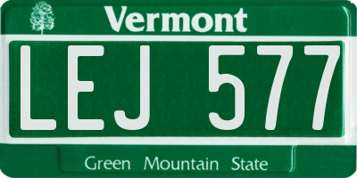 VT license plate LEJ577