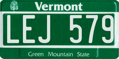 VT license plate LEJ579