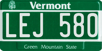 VT license plate LEJ580