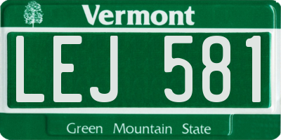 VT license plate LEJ581