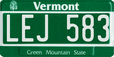 VT license plate LEJ583
