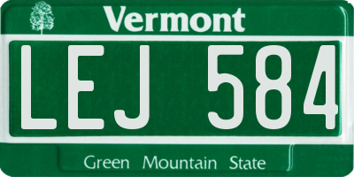 VT license plate LEJ584