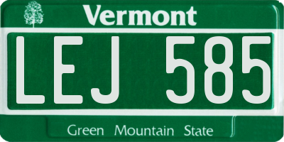 VT license plate LEJ585