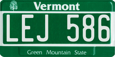 VT license plate LEJ586