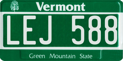 VT license plate LEJ588