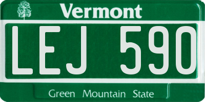 VT license plate LEJ590