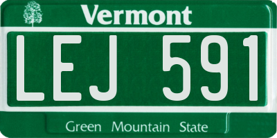 VT license plate LEJ591