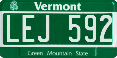VT license plate LEJ592