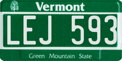 VT license plate LEJ593