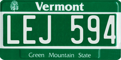VT license plate LEJ594