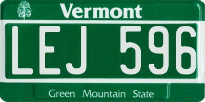 VT license plate LEJ596