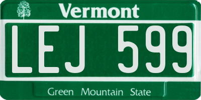 VT license plate LEJ599