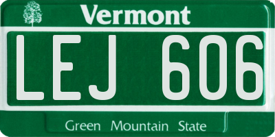 VT license plate LEJ606