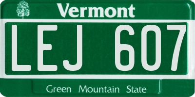 VT license plate LEJ607