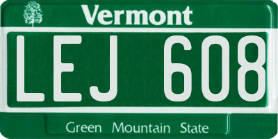 VT license plate LEJ608