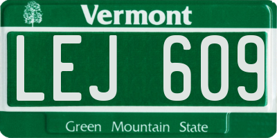 VT license plate LEJ609