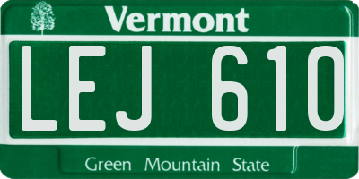 VT license plate LEJ610
