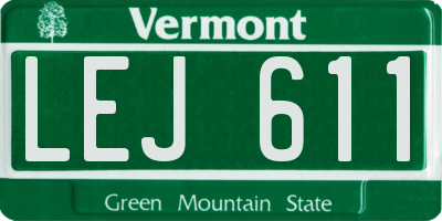 VT license plate LEJ611