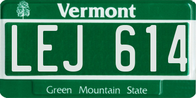 VT license plate LEJ614