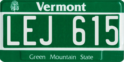 VT license plate LEJ615